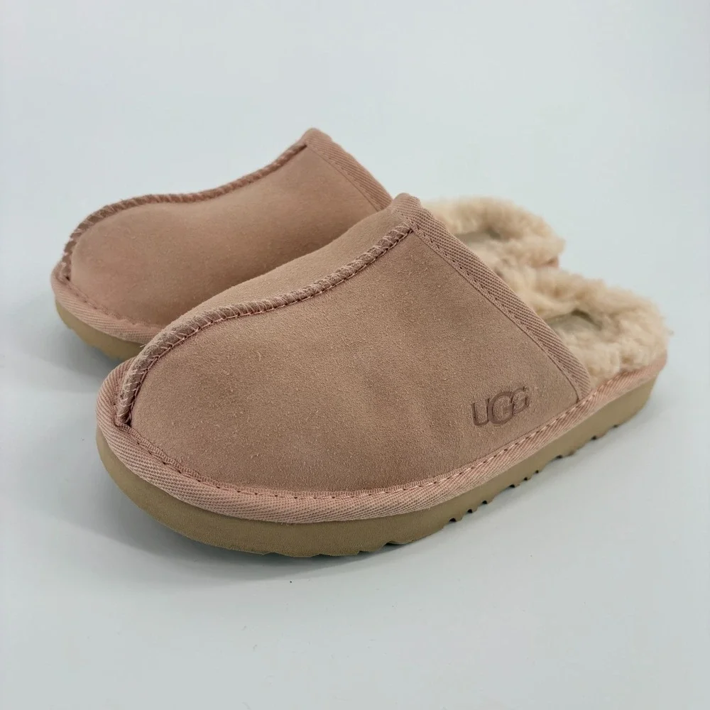 UGG‎ Keegan Big Kid's Size 2 US Pink Suede Shearling Slippers 1126382K